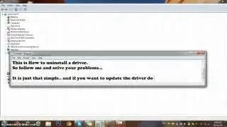 How to uninstall or update a driver ?