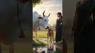 Girl, Gorilla & The Crying Cow 🐄💔 | Unbelievable Short Story #shorts #emotional #story #cow #ai