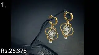 Gold and Pearls Earrings with PRICE From Blue Stone