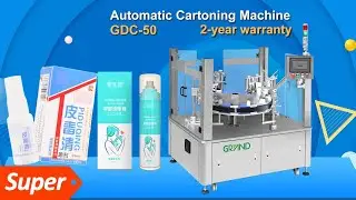 GDC-50 Vertical Rotary Spray Bottle Cartoning Machine Cartoner #cartoningmachine #cartoner