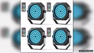 Fieryzeal 4PCS Mini 60LED Full Color Flat Par Lighting Strobe Effect RGB 3IN1 LED Par Light Remote