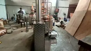 Gin vodka alcohol distiller stainless steel condensor and collection tank #distillery #machine