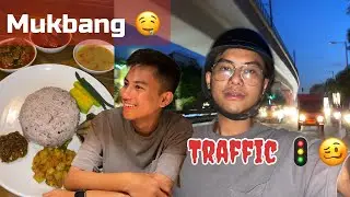 Naga Pork thali chana bagoi c 1hr travel khyna nango😩 | Mukbang | Delhi Traffic 🚦🥴