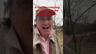 A lion is creeping up on a man in the bush and then... #shorts