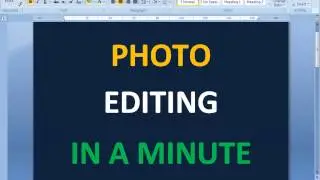 Photo Editing in a minute