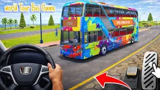 World Tour Bus Game Long Drive | Relaxing Bus Simulator Gameplay