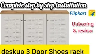 Deskup 3 Door  Wood Shoes Rack / Complete Step by Step Installation & Review / self installation