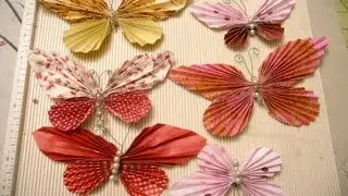 Butterfly made with circles and square scraps