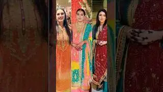 asifa, bakhtawar and bride Ayesha wore chuneri dresses at mehndi event #wedding#faryaltalpur