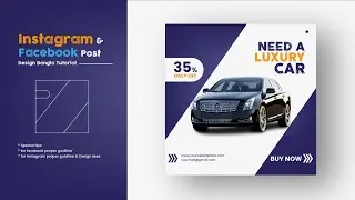 Instagram & facebook post design for social media in bangla tutorial
