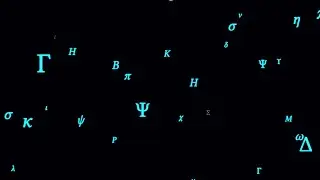 Greek Alphabet Letter Character Symbols Flying at Camera in Space 4K Motion Background for Edits