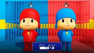 BLUE POCOYO VS RED POCOYO PRISON RUN! (OBBY) #roblox #scaryobby #obby