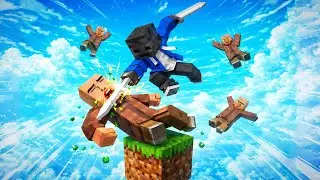 100 ЖИТЕЛЕЙ НА ОДНОМ БЛОКЕ И БОЛЬШАЯ ЦЫВИЛИЗАЦИЯ Minecraft СТИЛЕ Grox
