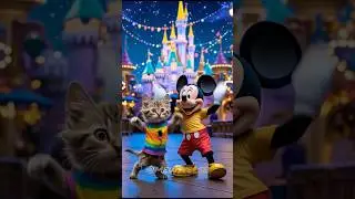 Fairytale in Disney | kitten dance 🌈✨ #kittens #kittensdance #catai #catlover #funnycat #disneyland