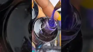Plastic wrap nail design with combination of different colors #shorts #nails