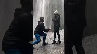 Proposal at waterfall in Iceland