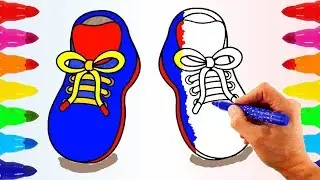 Boots Coloring pages for Kids Children Toddlers Learn Colors with Colored Markers