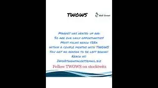 Follow TWOWS on STOCKTWITS