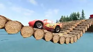 Mack Truck vs Impossible Log Wave Bridge - BeamNG.Drive #impossiblebridge #deepwater #rescue