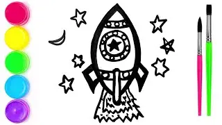 Rocket Drawing Easy For Kids | How To Draw a Rocket Easy Step by Step | Rocket Coloring Book