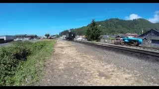 steam engine coupling to train, 4k