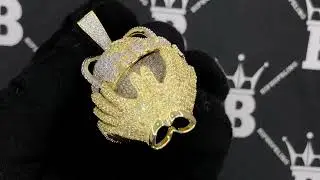 Gold Spinning Globe CZ Hip Hop Iced Out Pendant | Bling Bling