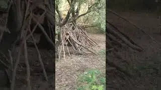 Twig house in middle of forest next to trail Canal Aix-En-Provence southern france Europe, 7/25/2025