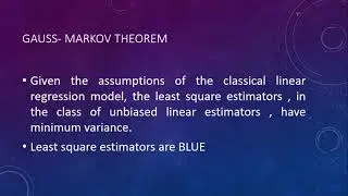 Gauss Markov Theorem