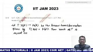 IIT JAM 2023 LINEAR ALGEBRA PROBLEM | IIT JAM 2023 LINEAR TRANSFORMATION PROBLEM