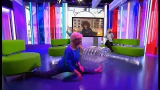Angela Rippon does the splits live on air (fun stuff) (UK) - BBC News - 4th May 2021