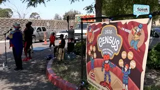 Fern Street Circus entertains at food distribution sites