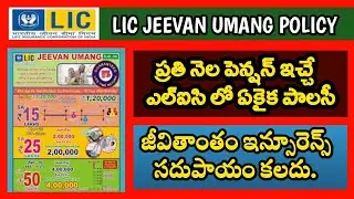 Lic Jeevan Umang Policy Details In Telugu | LIC జీవన్ ఉమాంగ్ పాలసీ | పెన్షన్ పాలసీ |