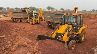 Double JCB 3dx Backhoe Loading Murum in Double Tata 2518 Truck