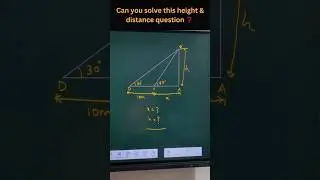 Can You Solve This Tricky Trigonometry Height & Distance Question? #maths #viralvideo #mathstricks