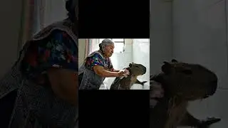 &iexcl;Este capibara nunca hab&iacute;a recibido un ba&ntilde;o tan tierno! 🦔🌸#carpincho #capibara #veo3 #viralvideos