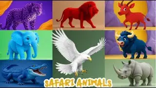 Safari Animal Sounds Song | Nursery Rhyme for Kids - Learn Animal Names and Sounds