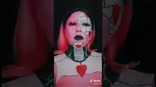 Valentines day cyborg robot face paint makeup. Perfect for valentines day
