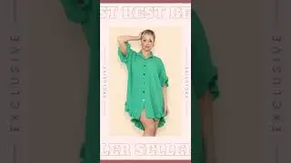 Over Sized Italian Gold Button Pleated Frill Ruffle TikTok Dress Top