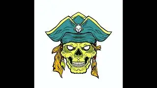 Pirate drawing speed art T-shirt design