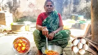 Homemade Country Chicken Egg Curry | Desi Style Spicy Chicken Egg Gravy