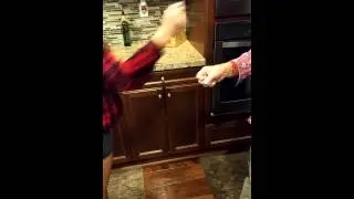 Pop and Jenna's super awesome handshake