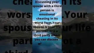 What is emotional cheating in marriage? #shorts #cheating #emotionalcheating