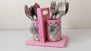 DIY multipurpose organizer from a recycled can / make a creative spoon holder using recycled cans 🤩