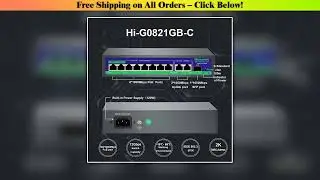 Hisource 4 8 Full Gigabit Port POE Switch  Active 48V Supply Ethernet 100/1000Mbps Nerwork Switch
