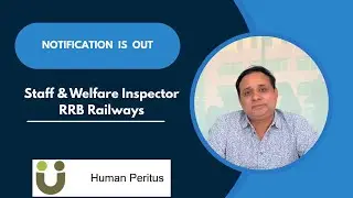2026 notification is OUT - Staff and Welfare Inspector Exam - RRB CEN 08/2025 Recruitment