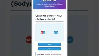 NaCl Nasıl &Ccedil;&ouml;z&uuml;n&uuml;r? | Kimyasal &Ccedil;&ouml;z&uuml;nme ve Seyreltme Animasyonu | Myfilab.com
