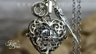 Angel Caller Puffed Heart Harmony Ball Pendant Necklace