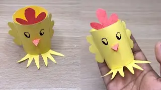 Toilet Paper Roll Chicken 🐣 | Easy & Cute DIY Craft for Kids!