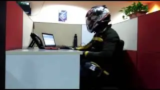 Hard core riders always wait to log out frm office and ride their bike