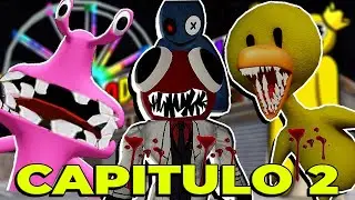 RAINBOW FRIENDS NOVO MONSTRO AMARELO E ROSA VERDADEIRA HISTORIA CHAPTER 2 NOVO FINAL E JUMPSCARE!